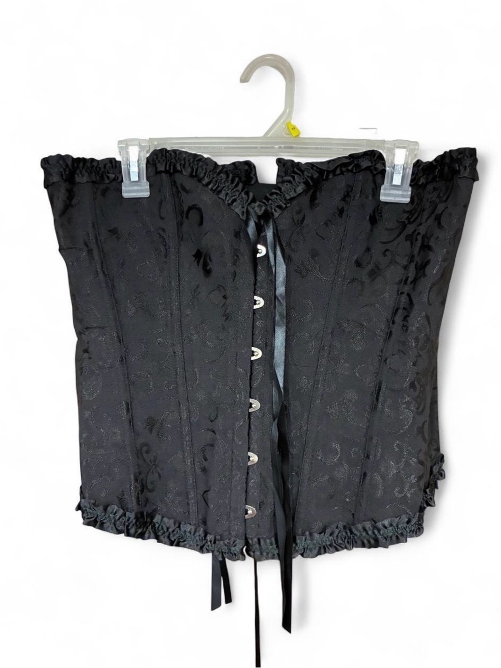 Source Unknown Black Lace-Up Brocade Corset Top - Picture 2 of 2